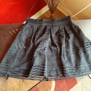 Torrid Black Striped/Mesh/Sheer Skater Skirt 🖤